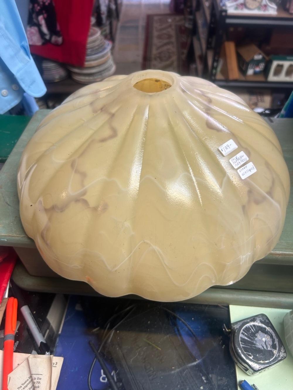 Art Glass Amber Swirl Ceiling Shade - Home Design